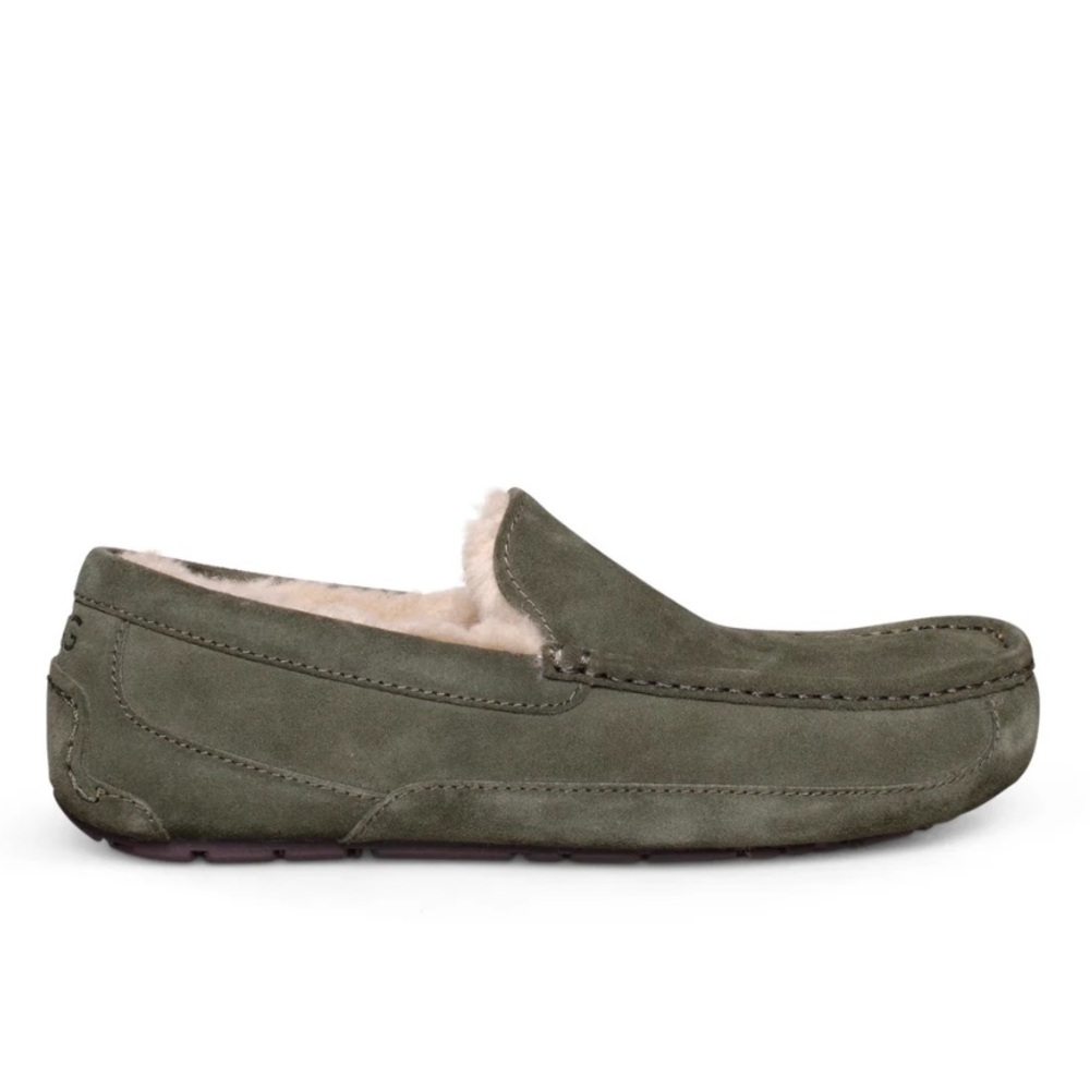 UGG Men's Suede Slip-Ons - Olive, New with Box